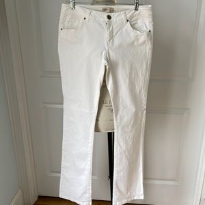 Cabi white boot cut jeans.